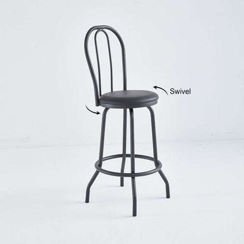 Direct Chairs B-48-BL-VY-BLA-SWIVEL - Swivel bar stool with black vinyl seat