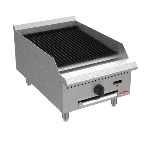 BakeMax BACGG18 Commercial Countertop 18 Inch Radiant Gas Charbroiler - 30,000 BTU