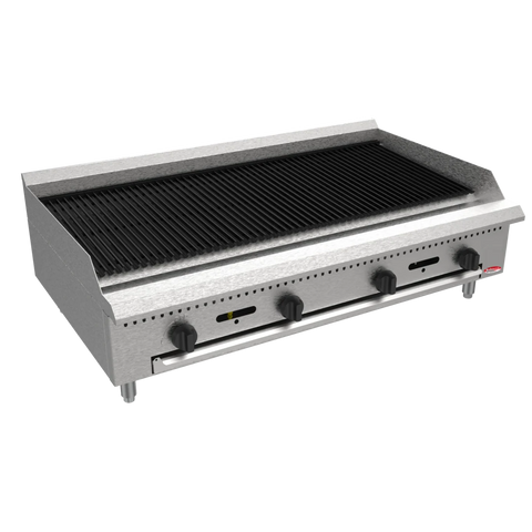 BakeMax BACGG48 Commercial Countertop 48 Inch Radiant Gas Charbroiler - 120,000 BTU