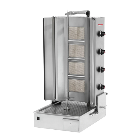 BakeMax BMDN1514 Commercial Heavy-Duty 4-Burner Gas Shawarma / Donair Machine