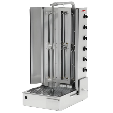 BakeMax BMDN1713R Heavy Duty Commercial Electric 6-Burner Shawarma Machine