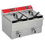 BakeMax BMFE020 Heavy Duty Countertop Double Mini Electric 12 Liter Fryer