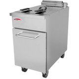 BakeMax BMPLS7FE020 Heavy Duty Commercial Electric Floor Model 22L / 50lbs. Fryer with Lift Up Heating Elements