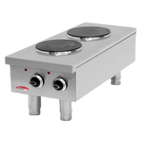 BakeMax BMPLS7KE010 Heavy Duty Commercial Countertop 2 Burner Electric Hot Plate