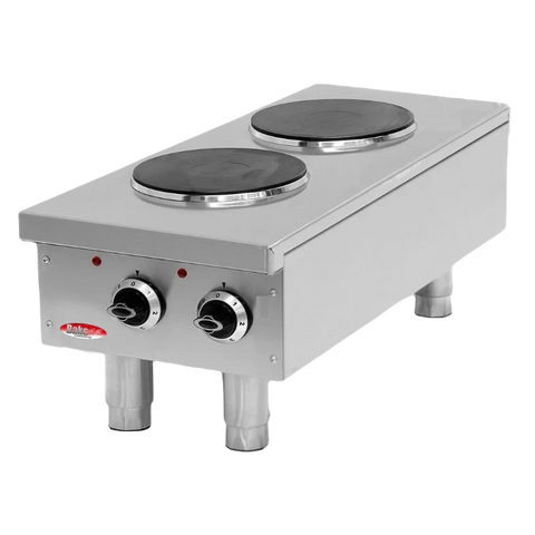 BakeMax BMPLS7KE010 Heavy Duty Commercial Countertop 2 Burner Electric Hot Plate