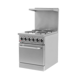 BakeMax BMPLS7KE021 Commercial Floor Model 24” Wide 4 Burner Electric Range