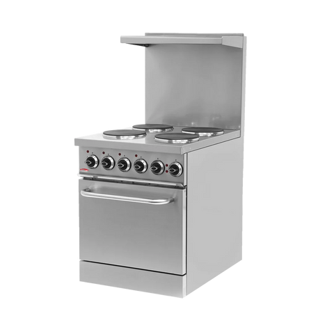 BakeMax BMPLS7KE021 Commercial Floor Model 24” Wide 4 Burner Electric Range