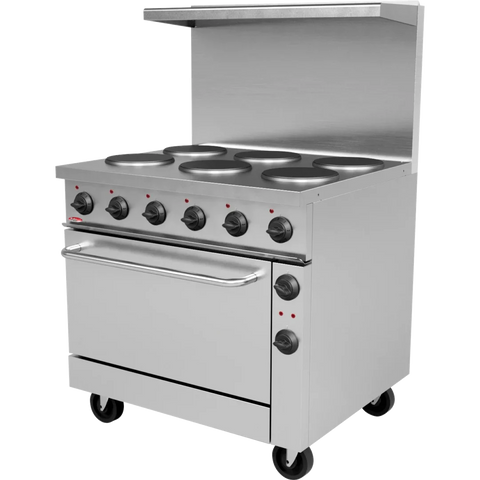 BakeMax BMPLS7KE031 Commercial Floor Model 36” 6 Burner Electric Range