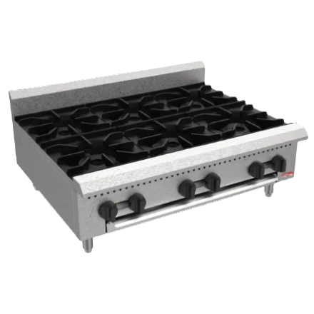 BakeMax BAFA6M-36 - Six Burner Gas Hot Plate - 150,000 BTU