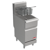 BakeMax BAKEG50 Commercial Floor Model 50lbs. Freestanding Natural Gas Fryer - 120,000 BTU