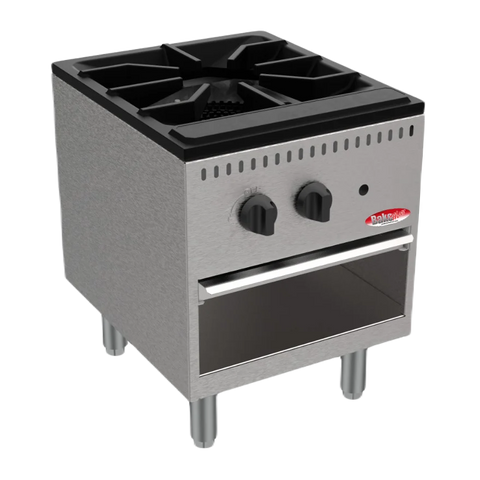 BakeMax BASPS001 Commercial Countertop Single Burner Manual Gas Stock Pot - 90,000 BTU