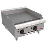 BakeMax BATG24 Commercial Countertop 24 Inch Thermostatic Gas Griddle - 70,000 BTU
