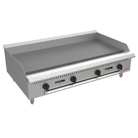 BakeMax BATG48 Commercial Countertop 48 Inch Thermostatic Gas Griddle - 140,000 BTU