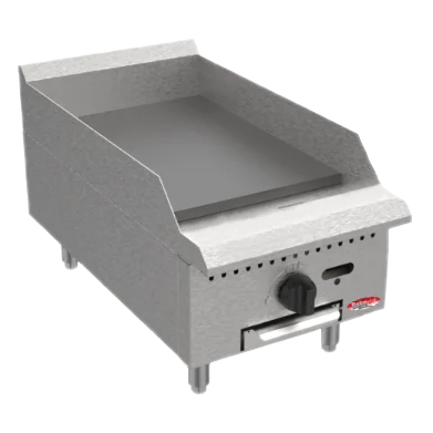 BakeMax BACG15 Commercial Countertop 15 Inch Manual Gas Griddle - 30,000 BTU