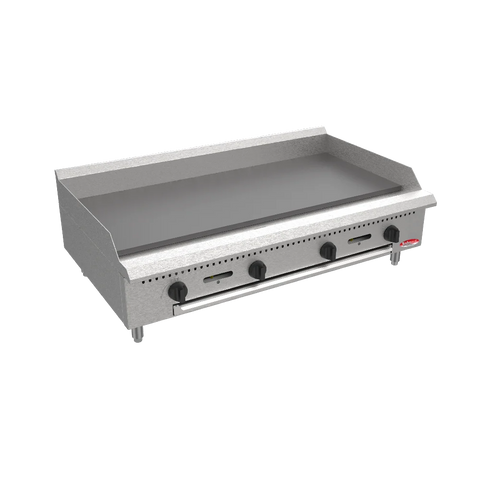 BakeMax BACG48 Commercial Countertop 48 Inch Manual Gas Griddle - 120,000 BTU
