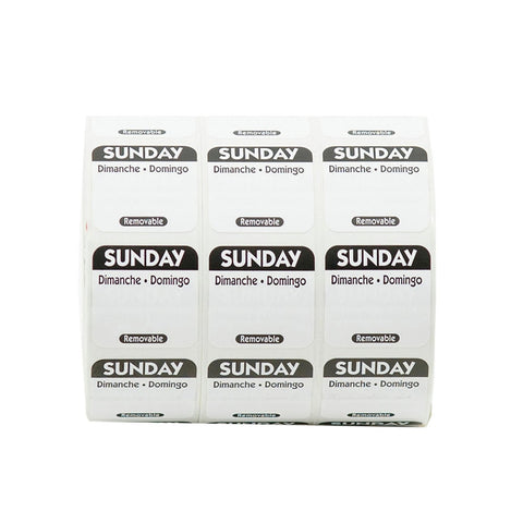R107 SUNDAY TRILINGUAL PAPER 1X1 BLACK REMOVABLE