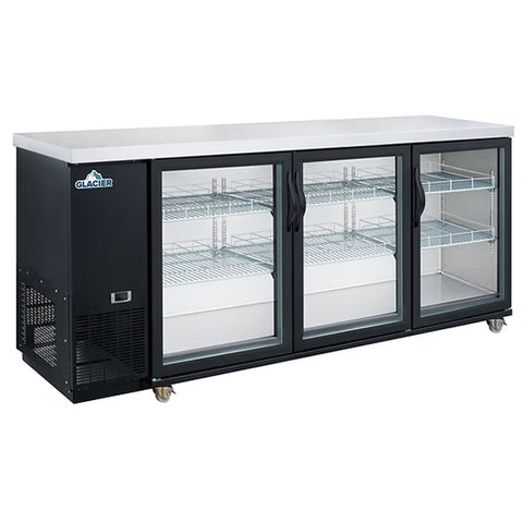 Glacier GBB-73G - 70.4" Bar Cooler with Three Swinging Glass Doors