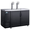 Glacier GDD-61 - 56.9" Bar Cooler with Two Swinging Solid Doors and Two Beer Dispensers