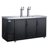 Glacier GDD-73 - 70.4" Bar Cooler with Three Swinging Solid Doors and Two Beer Dispensers