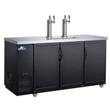 Glacier GDD-73 - 70.4" Bar Cooler with Three Swinging Solid Doors and Two Beer Dispensers