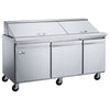 Glacier GMT-72-30 - 72.5" Mega Top Refrigerated Prep Table with Three Doors