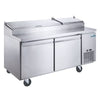 Glacier GPP-70 - 70" Refrigerated Pizza Prep Table with Two Doors