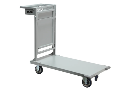 FRANESSE GS44XH Stock Truck, Fixed Bottom Shelf, Folding Upper Shelf, Powder Coated, Grey