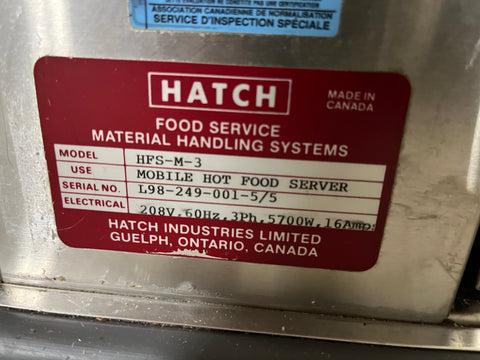 Used Fully Serviced - Hatch HSF-M-3 Stainless Steel Hot Food Server (3 wells)