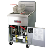 Ikon IGF-40/40 - 72-78 lb. Gas Split Tank Floor Fryer - 120,000 BTU
