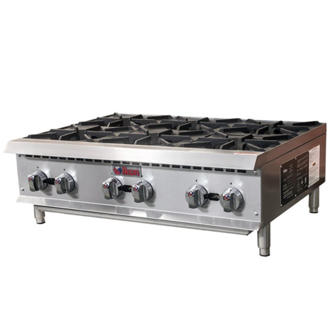 Ikon IHP-6-36 - Six Burner Gas Hot Plate - 150,000 BTU