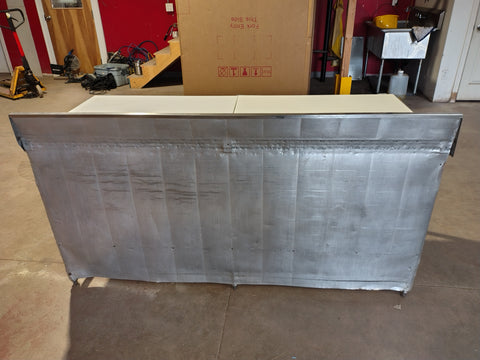 Used - Stainless Steel Top and Legs Work Table with Sani-Kleen Cut Table Top with Adjustable Bullet Feet