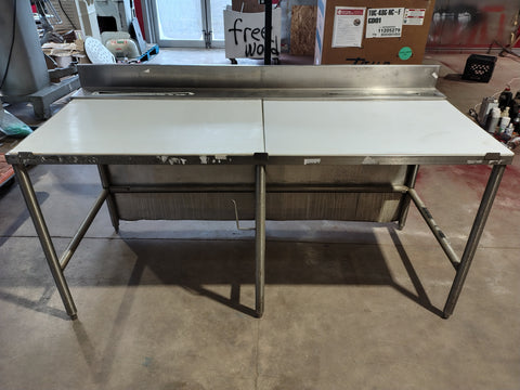 Used - Stainless Steel Top and Legs Work Table with Sani-Kleen Cut Table Top with Adjustable Bullet Feet
