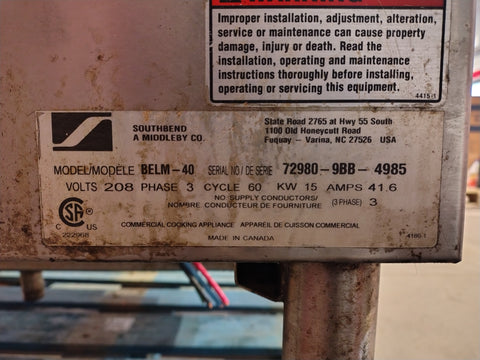 Reconditioned - Southbend BELM-40 Electric Tilting Skillet