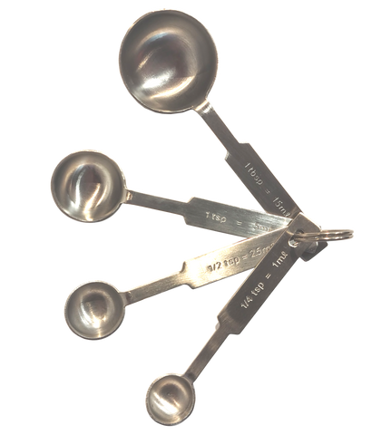 Winco MSPD-4X Stainless Steel Measuring Spoons 1/4 tsp 1/2 tsp 1 tsp 1 tbs
