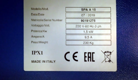 Used Like New - Italiana fully automatic dough divider rounder SPA A 15 division 5.3 oz to 12