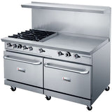 Inferno IR60-4B-36G - 60" Commercial Gas Range with 4 Open Burners and 36" Griddle