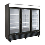 Kool-It KGF-72DV - 81" Triple Swinging Glass Door Display Freezer - 72 Cu. Ft.