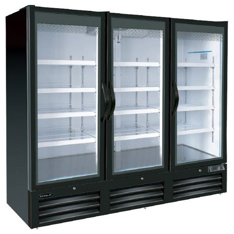 Kool-It KGF-78DV - 81" Triple Swinging Glass Door Display Freezer - 75.5 Cu. Ft.