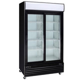 Kool-It KSM-36 - 44" Double Sliding Glass Door Display Cooler - 31 Cu. Ft.