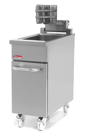 BakeMax BMPLS7FE010 Heavy Duty Commercial Electric Floor Model 18L / 40lbs. Fryer with Lift Up Heating Elements