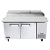 MCK Equipment GD-TPP-67 - 71" Refrigerated Pizza Prep Table with Two Doors