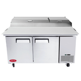 MCK Equipment GD-TPP-67 - 71" Refrigerated Pizza Prep Table with Two Doors