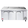 MCK Equipment GD-TPP-94 - 94" Refrigerated Pizza Prep Table with Three Doors