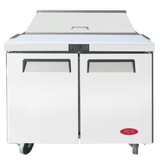 MCK Equipment TSSU48T - 48" Refrigerated Prep Table with Two Doors