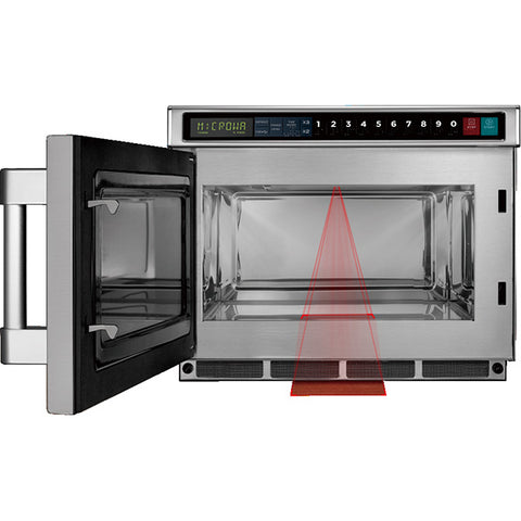 Midea 1217G1S - 1200w Medium Duty Commercial Microwave with Bar Code Scanner & Touchpad Controls - 0.6 Cu. Ft.