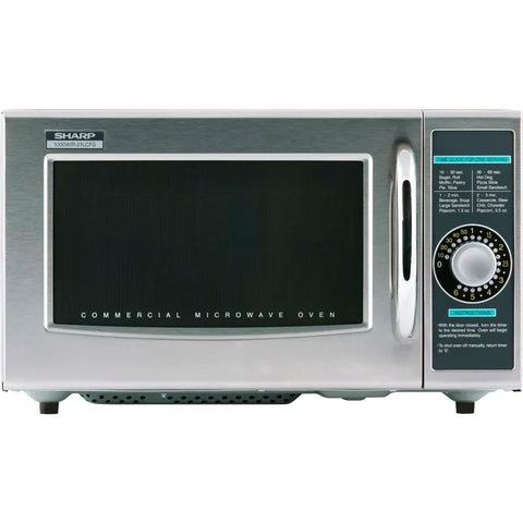 Sharp R21LCFS - Commercial Microwave Oven, 1.0 Cu. Ft., 1000 Watt, Dial Control