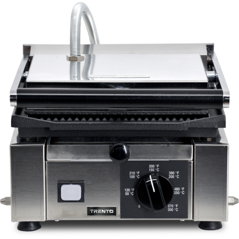 Trento PG-IT-0483 - 9" x 10" Grooved Panini Grill