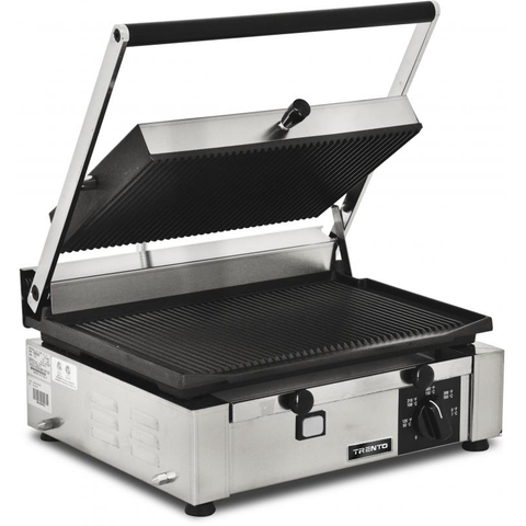Trento PG-IT-0610-R - 14" x 10" Grooved Panini Grill