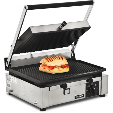 Trento PG-IT-0610-R - 14" x 10" Grooved Panini Grill