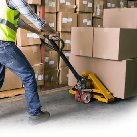 Omcan 19978 - Heavy-Duty Yellow Pallet Jack - 5,500 lb. Capacity